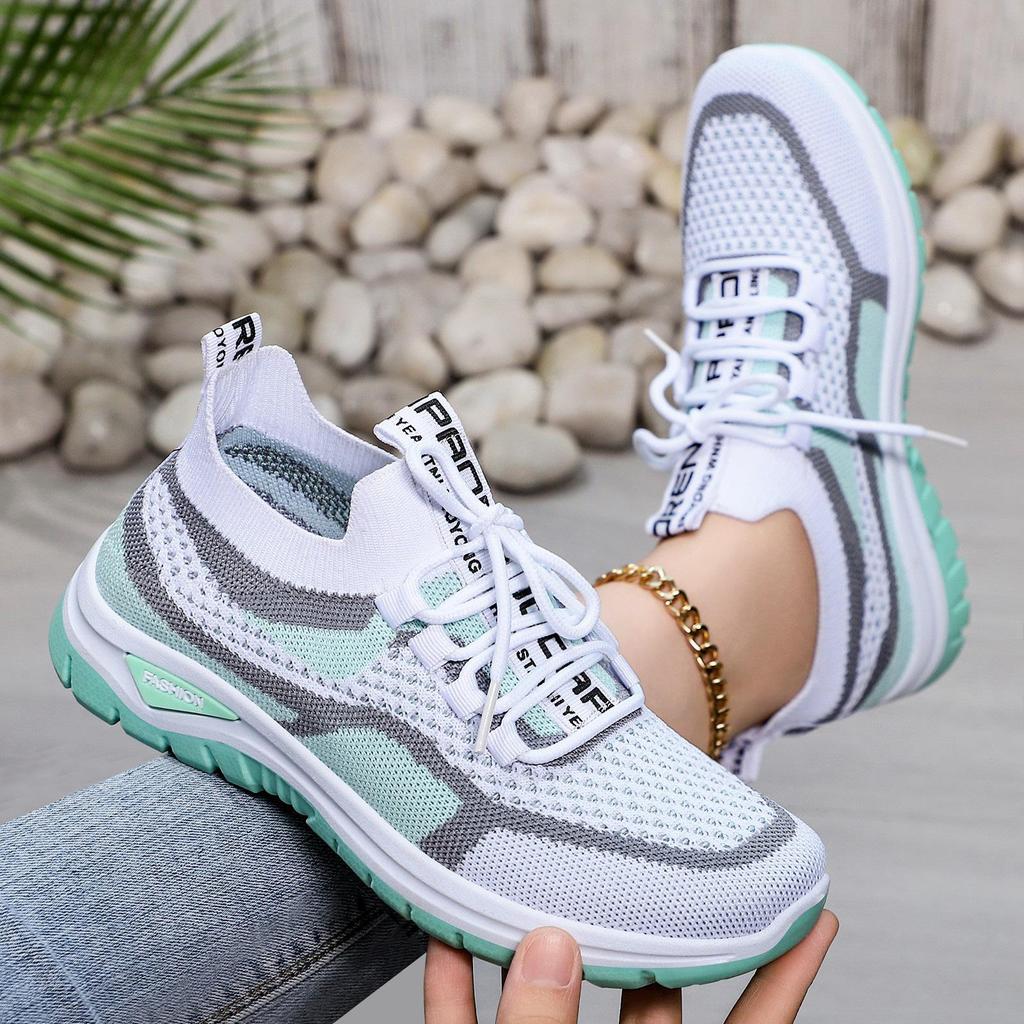 Fashion Spring Ultra-light Running Shoes Sports Women's Shoes Mesh Breathable Platform Sneakers Flying Non-slip Lightweight Casual Shoes