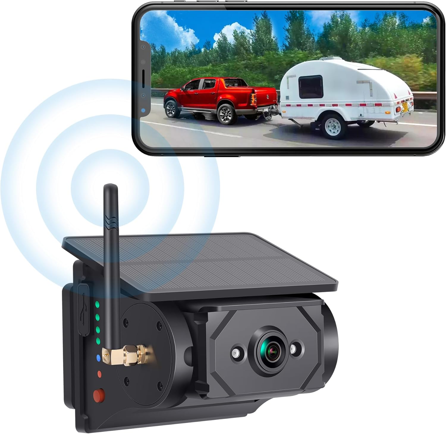 

Solar Powered Magnetic BSD HD Camera for Car Truck Dash Cam WiFi Reversing Backup System A