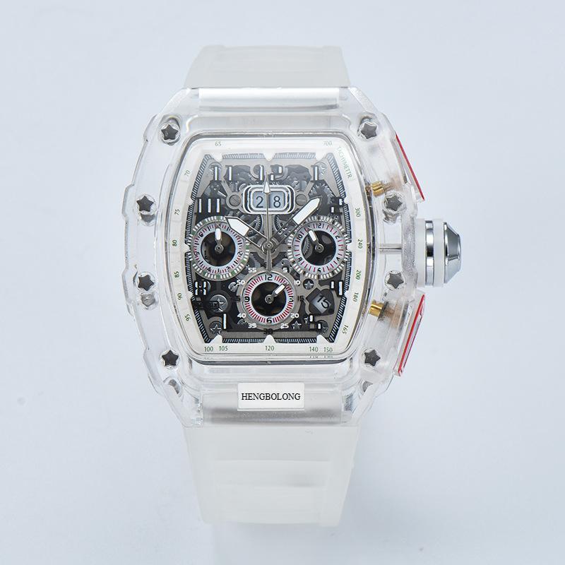 2025new Spot, Six-pin Multi-functional Running Second Engraving Hollow Quartz Watch, Unisex Watch