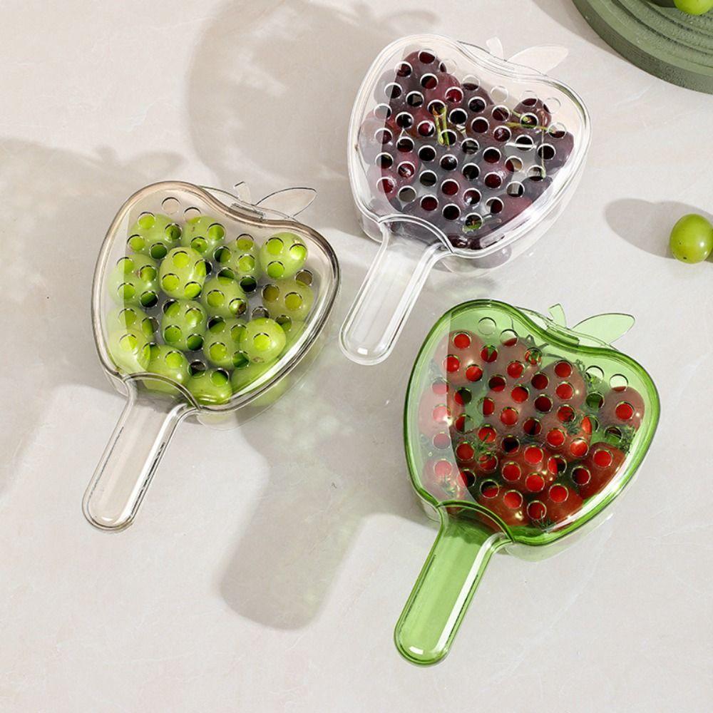 

Plastic Draining Basket Kitchen Tool Filter Strainer Vegetable Fruit Washing Basket for Household прозорий