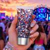 Independence Day Body Glitter Gel, Patriotic Red White Blue Face Hair Glitter, Waterproof Sparkling Makeup Sequins for 4th of July, Holiday Party