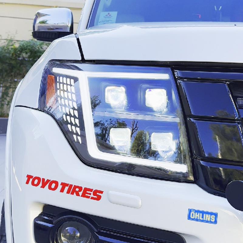 LED DRL & Sequential Turn Signal Kit for 2009-2018 Mitsubishi Pajero Headlight Modification