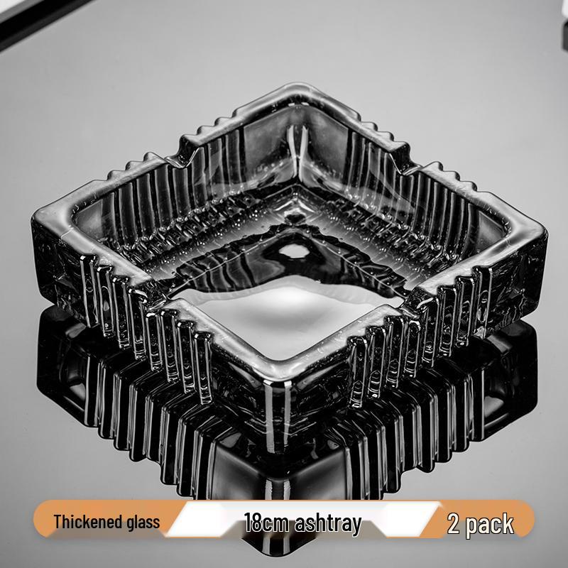 Crystal Glass Ashtray: Elegant, Fly-Repellent Design for Home or Office