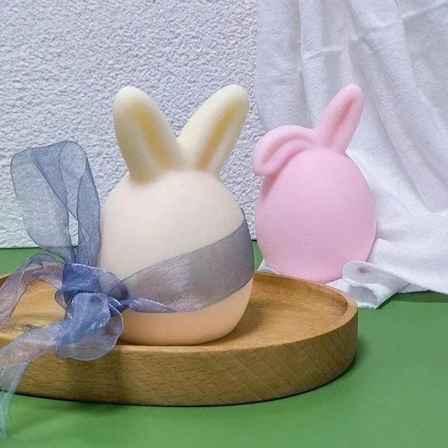 Handmade Molds Rabbit Shape Candle Silicone Mold Easter Cake Chocolate Mold Cute Blood Drawing Silicone Molds Accessories Tools