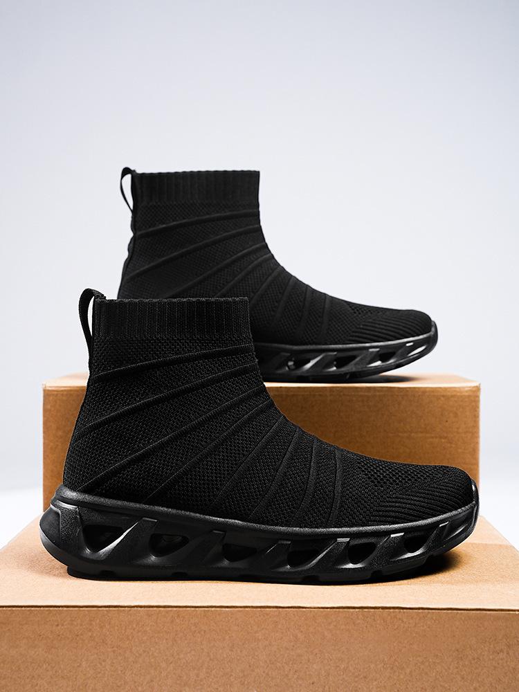 

Весенние новые высокие носки мужские пары трендовые спортивные и любительские универсальные модные туфли чехлы для ног легкие эластичные мужские туфли 38