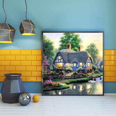 DIY Diamond Painting Cozy Cottage Kit Cross Stitch Kit Mosaic Art Diamond Painting Full Circle/Square Diamond Home Decoration