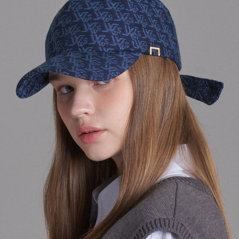 

WHITE SANDS Denim-like Jacquard Ribbon Ball Cap Terrasa Deep Blue_Free