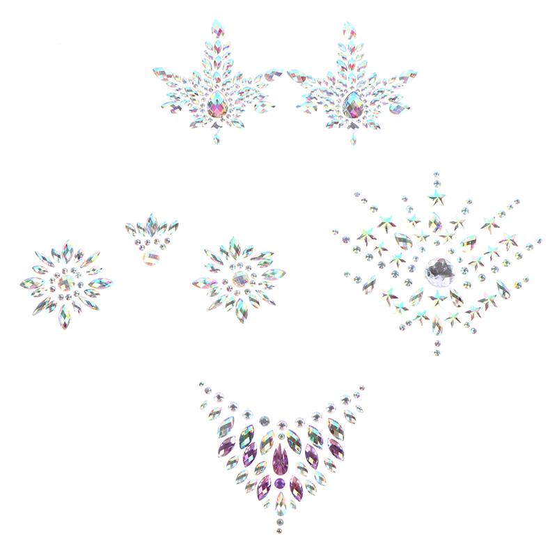  BH-Aufkleber, selbstklebende Diamantperlen, Brustpasteten, glänzende Tattoo-Aufkleber