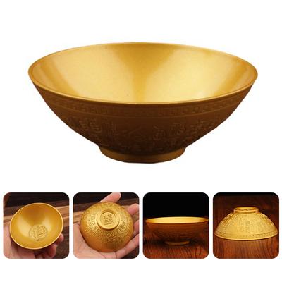 Blessing Bowl Golden Spiritual Decorative Fu Bowl Ornament Wealth Attracting Bowl Desktop Decoration Collection Bring Good Luck