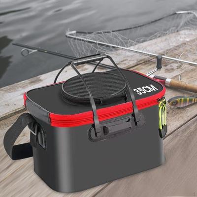 Foldable Fishing Bucket EVA Fish Sturdy Folding Multifunctional with Handles Shoulder
