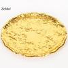 Round Fruit Plate,European-Style Bark Texture Patterned Metal Cake Tray,Tea Dessert Home Living Room Snack Plate Decoration