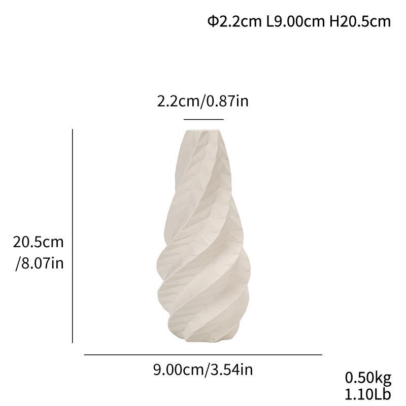 Rhombus Modern Ceramic Flower Vase - Simple Desktop Ornament