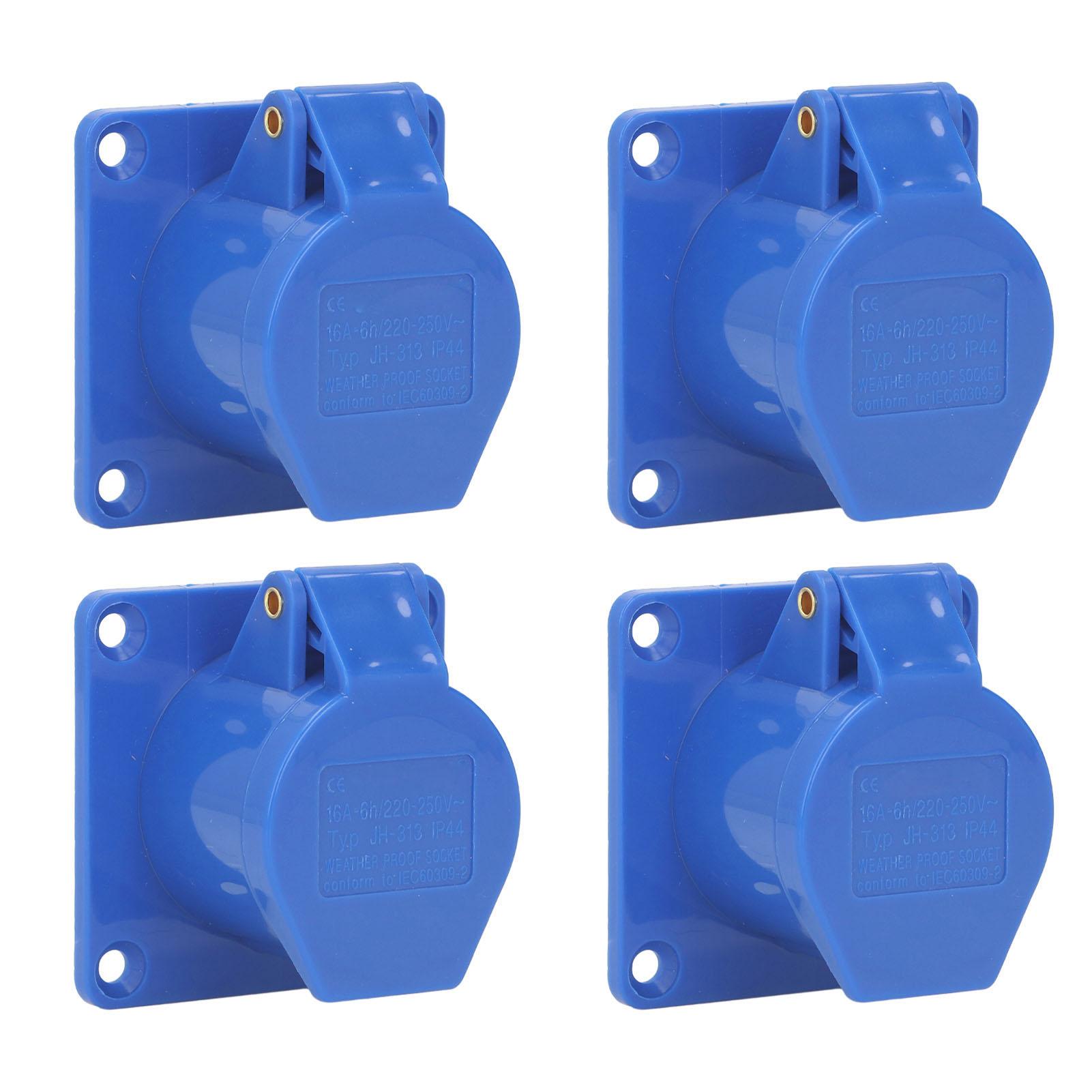 

4 Sets Industrial Socket 3 Pin 16A IP44 Waterproof Concealed Outlet 220‑250V for Power