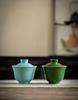 Chinese Emerald Green Gaiwan Anti Scalding Vintage Tea Tureen Household Tea Brewing Cover Bowl Tea Items Decoration Gifts