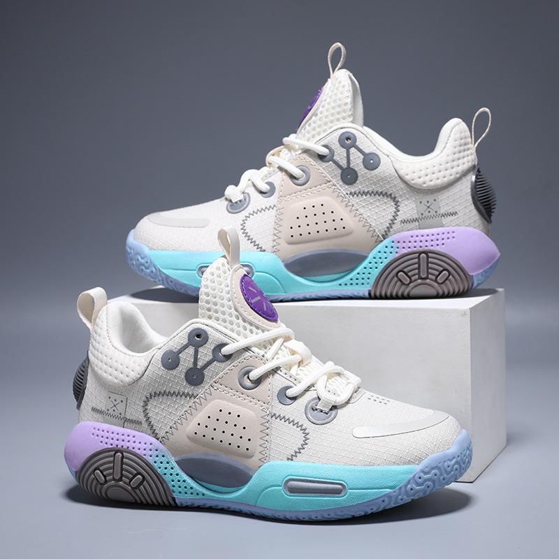 New Spring New Boys Basketball Shoes Breathable Shock Absorption Wear-resistant Students Combat Children's Basketball Shoes Outdoor
