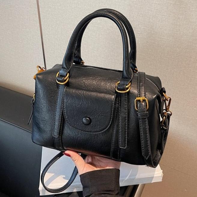 Fashionable Ladies Handbag Small Boston Bag Premium Retro Simple Shoulder Bag PU Material Crossbody Bag Suitable for Daily Commuting Shopping Travel