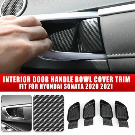 ABS Carbon Fiber Interior Door Handle Bowl Cover For Hyundai Sonata - US