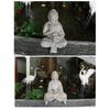 Buddhas Statue with Solar Light Home Garden Decors Sitting Meditating Buddhas Figurines for Outdoor Yard Lawn Ornaments