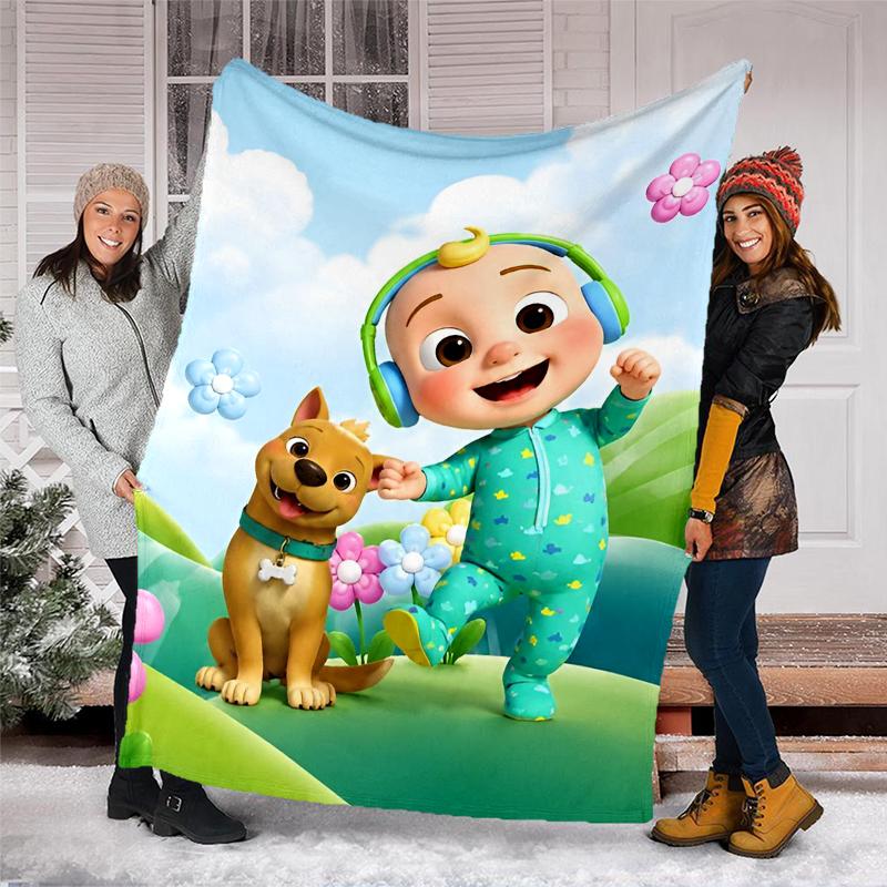 Cocomelon Theme Printed Blanket Perfect For Couch Bed Travel Outdoor Use Machine Washable Cozy Durable