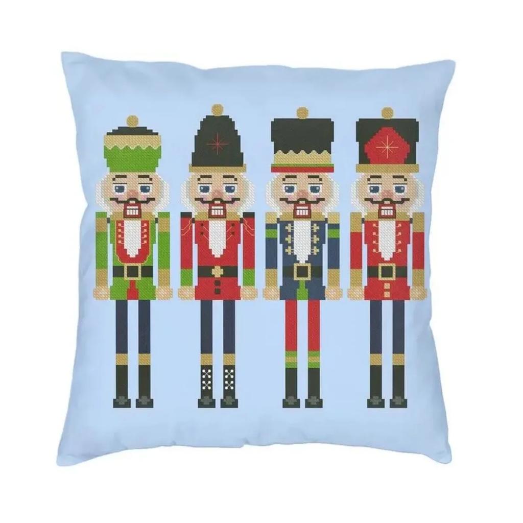 Nussknacker Soldat Spielzeug Weihnachtsgeschenk Kissenbezug Sofa Heim Dekorativ Quadratischer Kissenbezug 45x45cm