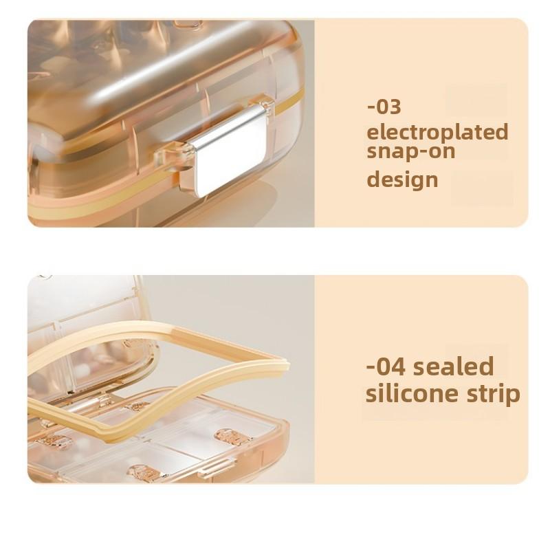 Portable Weekly Pill Box Waterproof And Moisture-Resistant Food-Grade Material 7-Compartment Storage Box Travel Pill Organizer