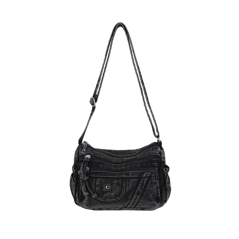Crossbody Bag Women's Vintage Denim Bag Large Capacity Lightweight Shoulder Bag