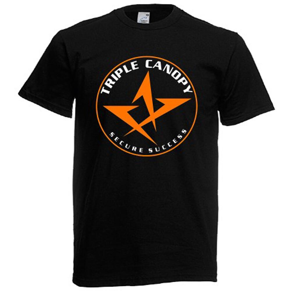 Triple Canopy Security Logo Mens Black T-Shirt S