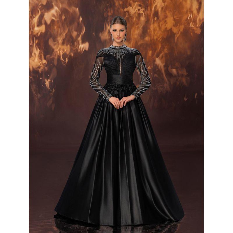 Cross-Border Foreign Trade Ball Gown Evening Dress Party Evening Dress Wedding Dress Maxi Red Black S