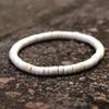 Noter Braccialetto Minimalista Bianco in Pietra di Howlite Unisex Perline Distanziatrici Rotonde 6/8/10mm Braccialetto Accessori Bohemien da Spiaggia Pulsera