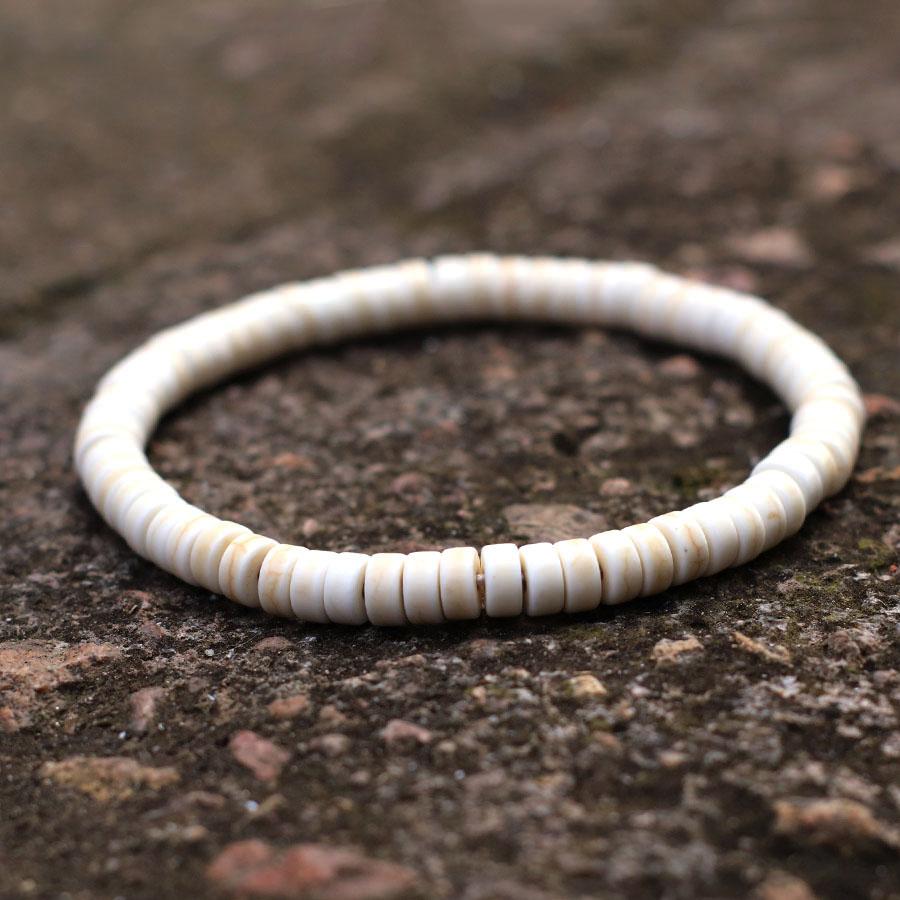 Noter Braccialetto Minimalista Bianco in Pietra di Howlite Unisex Perline Distanziatrici Rotonde 6/8/10mm Braccialetto Accessori Bohemien da Spiaggia Pulsera