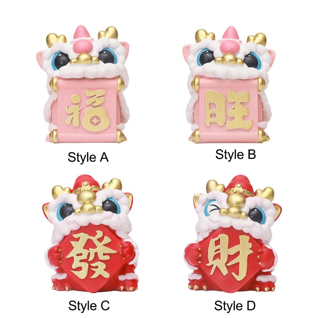 New Year Decoration 2025 Desktop Sculpture Chinese Style Gift Figurine Wake Lion Ornament for Housewarming Office Living Room