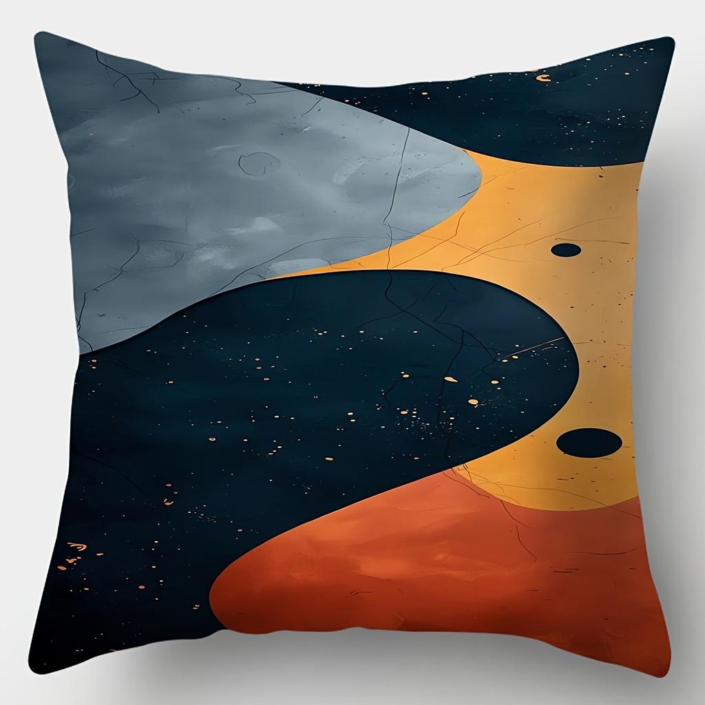 Geometric Color Decorative Pillowcase, Ultra-soft Polyester Material Living Room Sofa Backrest Car Pillowcase Home Decoration