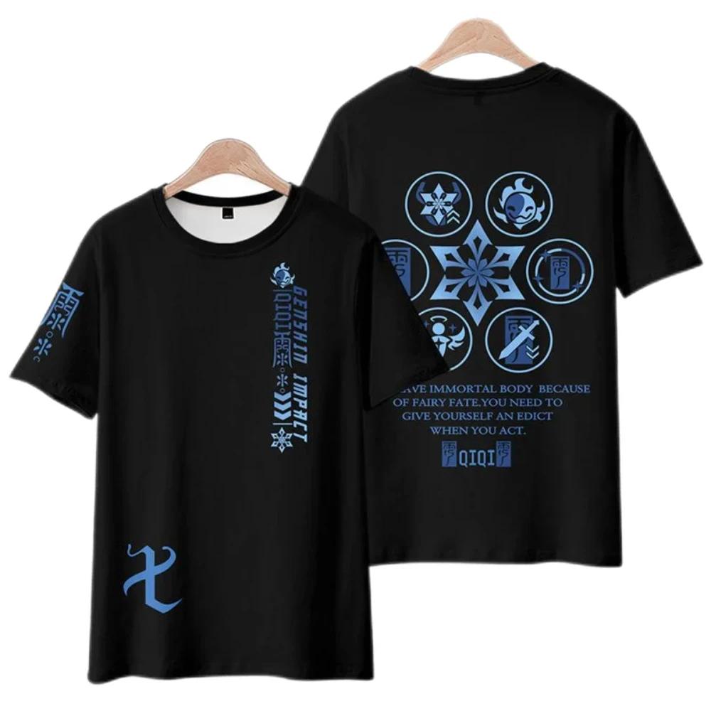 Genshin Impact 3D Printed Men's and Women's T-shirts, Harajuku Casual Short Sleeved T-shirts, Summer Fashion, Oversized Unisex Streetwear