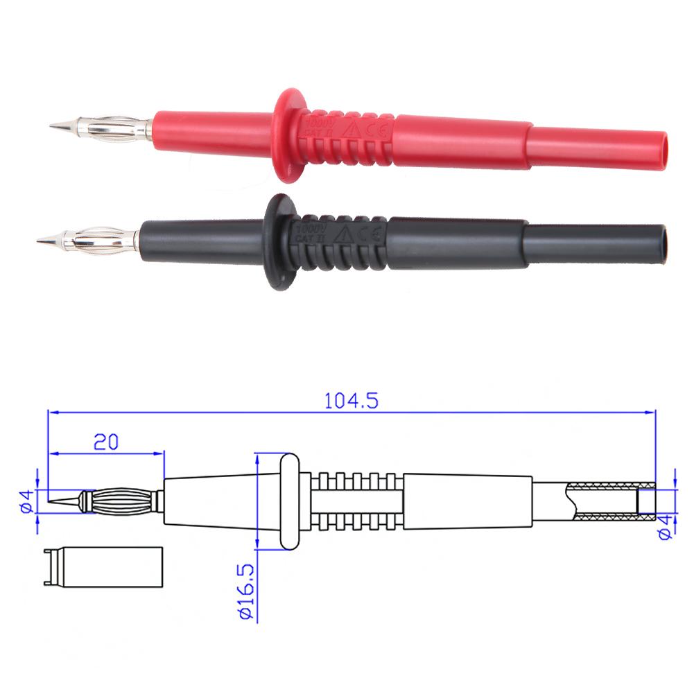 2KS P5011 4mm Banánkový konektor Testovací sonda Banánkový konektor Test pro Multimetr