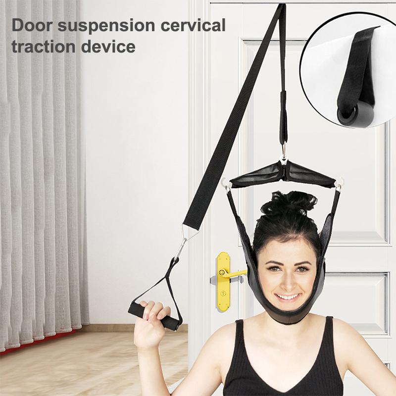 Portable Neck Harness Neck Stretcher Belt Door Hanging Cervical Traction Device Chiropractic Tools Pain Relief For Household