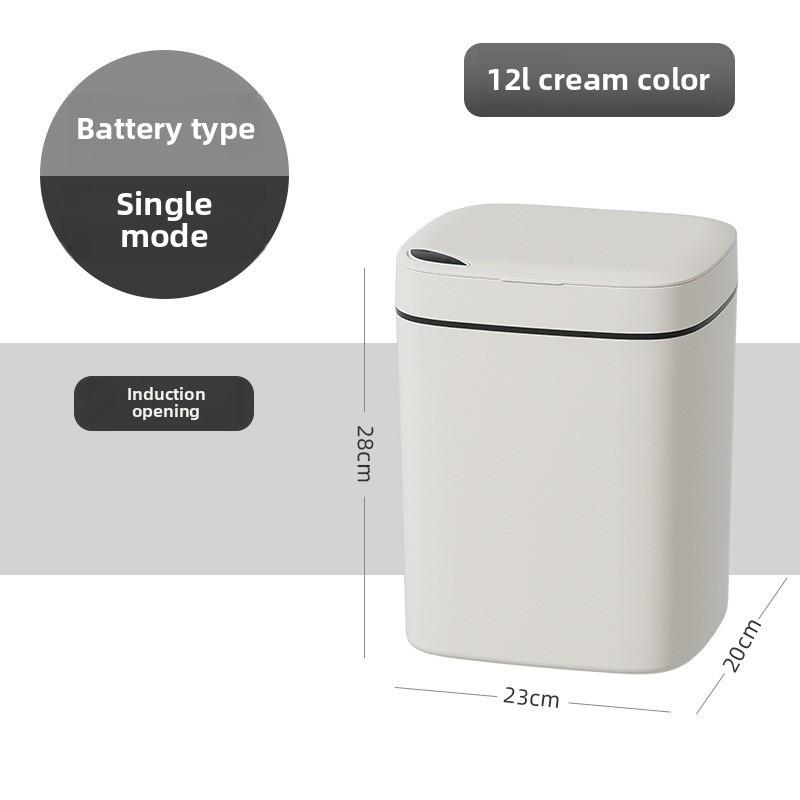 

Hands-Free Smart Trash Can with Motion, Sealing Lid & Odor-Blocking Technology, Touchless Operation for /Office//Bathroom, Trash Bin 12L слонова кістка