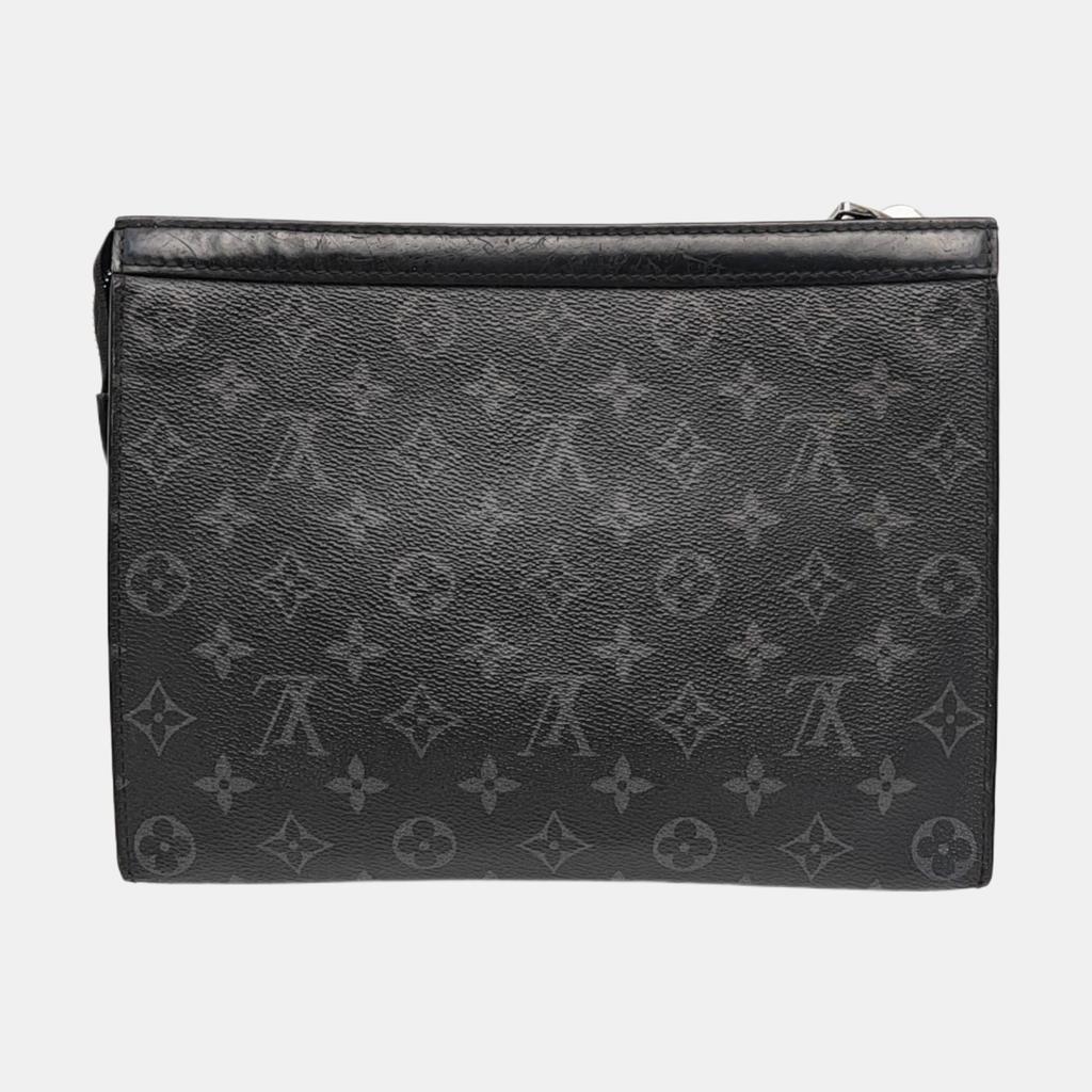[Usado] Louis Vuitton Pochette Voyage MM 'Lona Monograma Eclipse Preta' - Muito Bom #PR7T2Z
