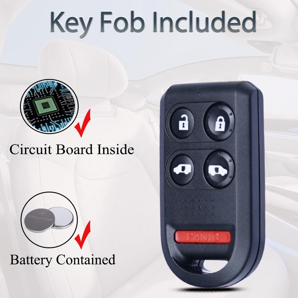 Key Fob Keyless Entry Fits for Honda Odyssey 2005-2010 Remote Control Replacement FCC ID:OUCG8D-399H-A P/N:72147-SHJ-A21 5 Buttons
