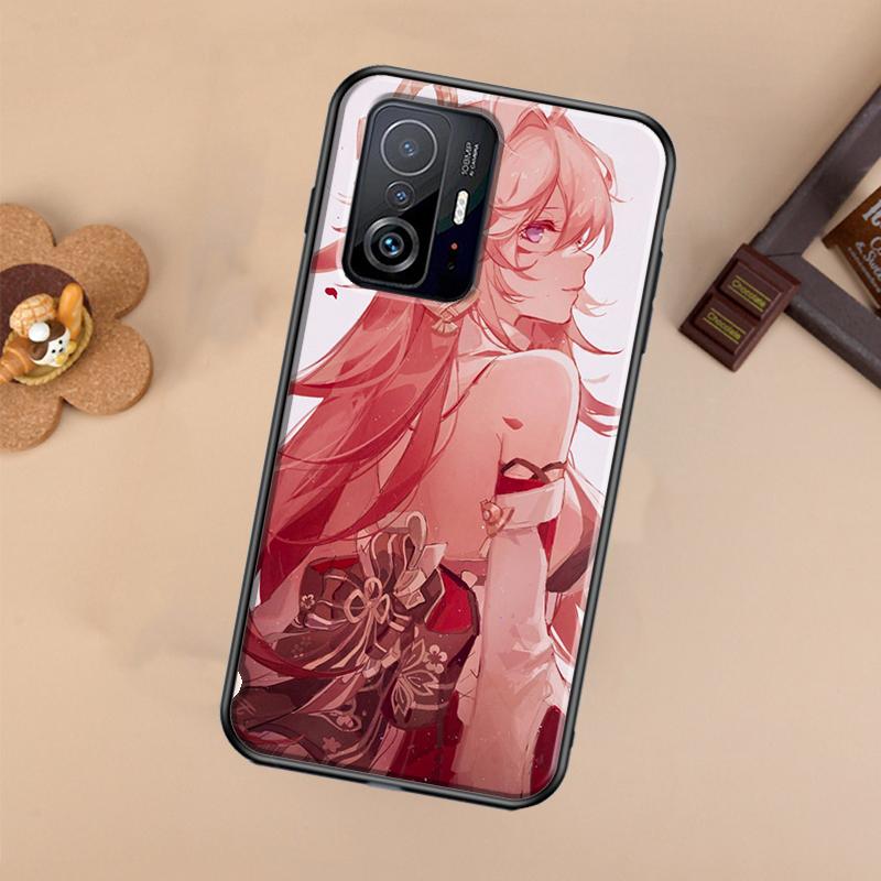 Genshin Impact Yae Miko Case For Xiaomi 14T 11T 12T 13T Pro 13 14 Ultra POCO X7 Pro X3 X5 F3 F5 F6 M6 X6 Pro Cover
