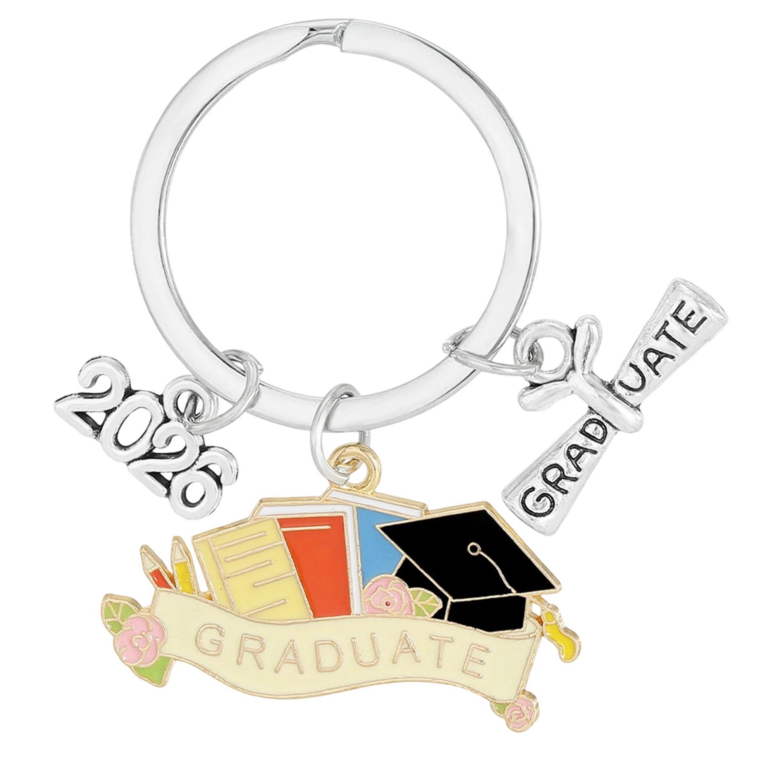 

2026 Graduation Seasons Bachelor s Cap Book Shaped Keychain One Size
