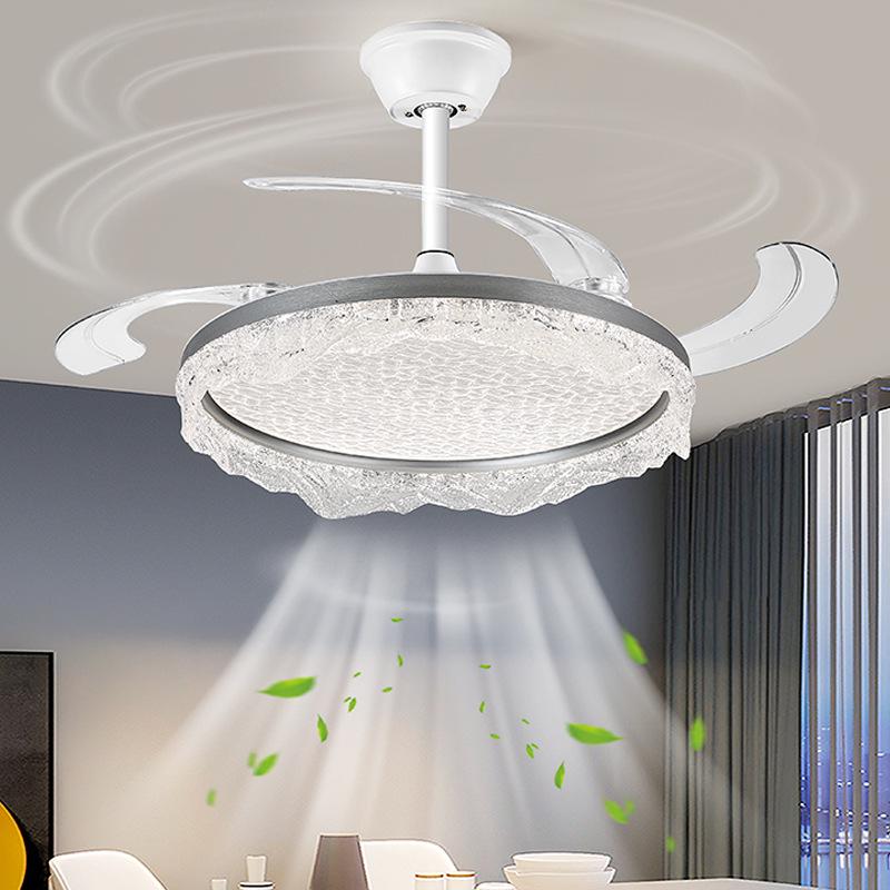High-End Full Spectrum Ceiling Fan Light with Invisible Blades and All-Copper Motor for Restaurants and Homes
