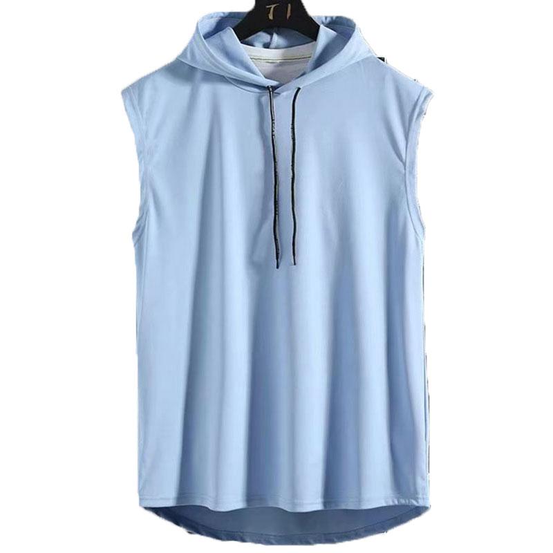 Taglie forti Abbigliamento estivo da uomo Canotte Felpa Top senza maniche Felpa con cappuccio Gilet Allenamento Fitness T-shirt da uomo Allenamento Gilet Hip Hop