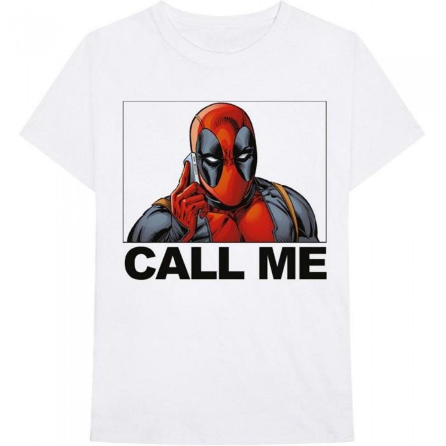 Deadpool Unisex Adult Call Me Cotton T-Shirt S чёрный