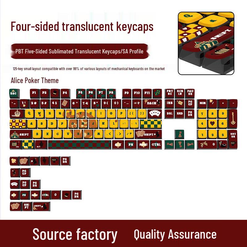 Four-Sided Translucent Color Keycaps for Customized Mechanical Keyboard