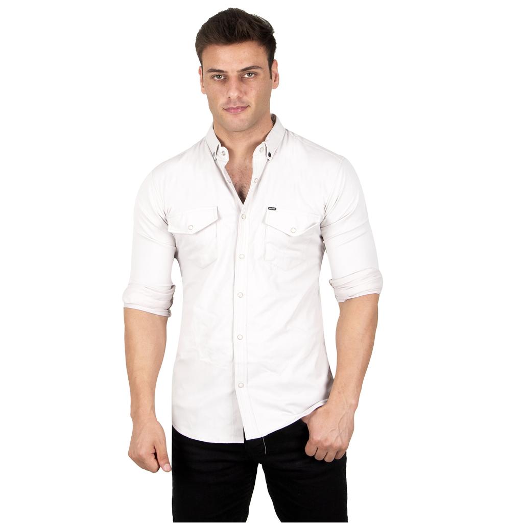 DeepSEA Herren-Hemd aus gestricktem Stoff mit Druckknopf und doppelter Tasche 2300415