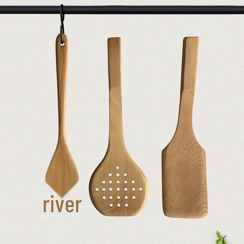 ZISIZ Beechwood Handle Kitchen Utensils
