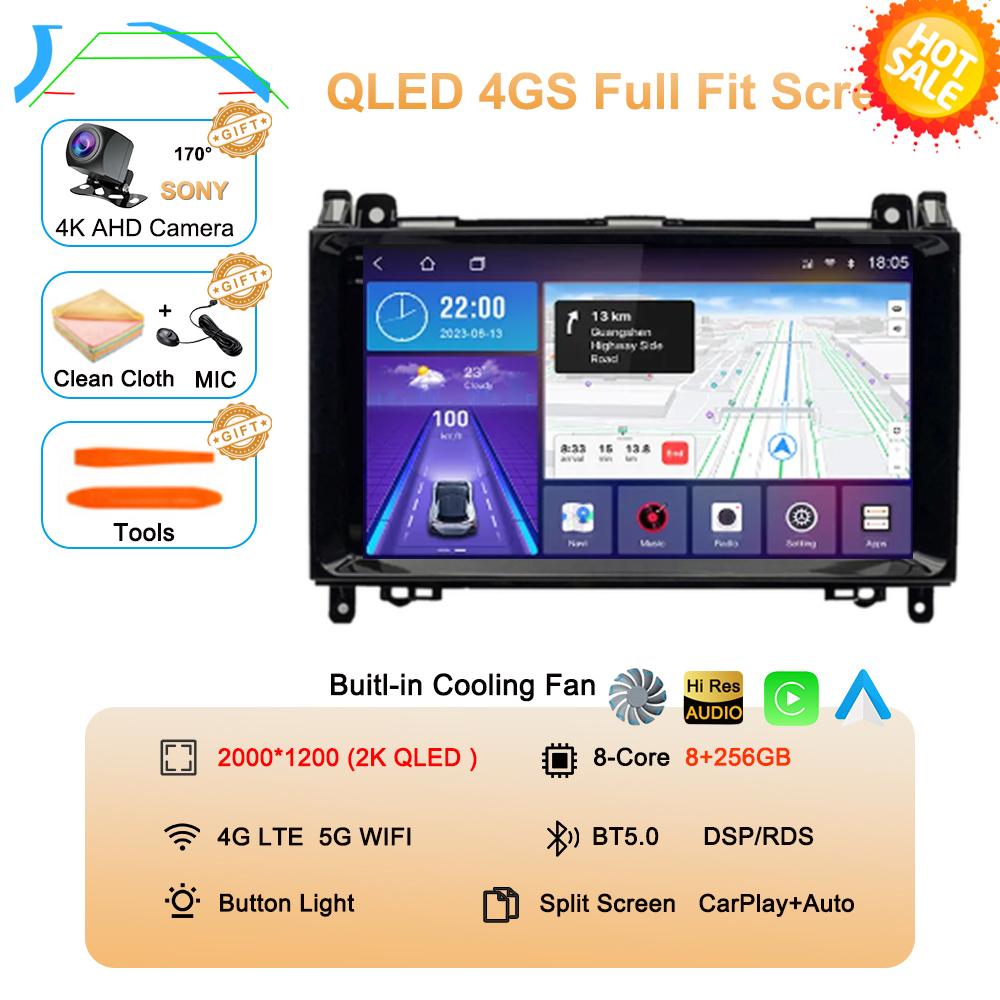 Android 14 Car Radio 9'' For Mercedes Benz B200 Sprinter W906 W639 AB Class W169 W245 Viano Vito Multimedia GPS DVD Video Player