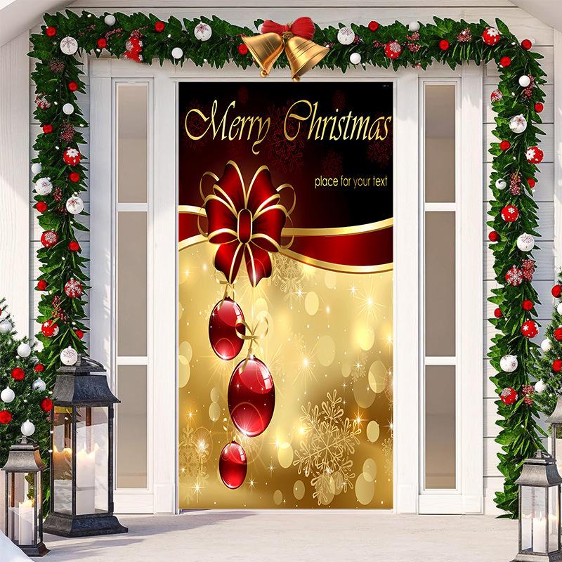 Christmas Door Tapestry: Hanging Cloth Decoration for Festivals & Parties