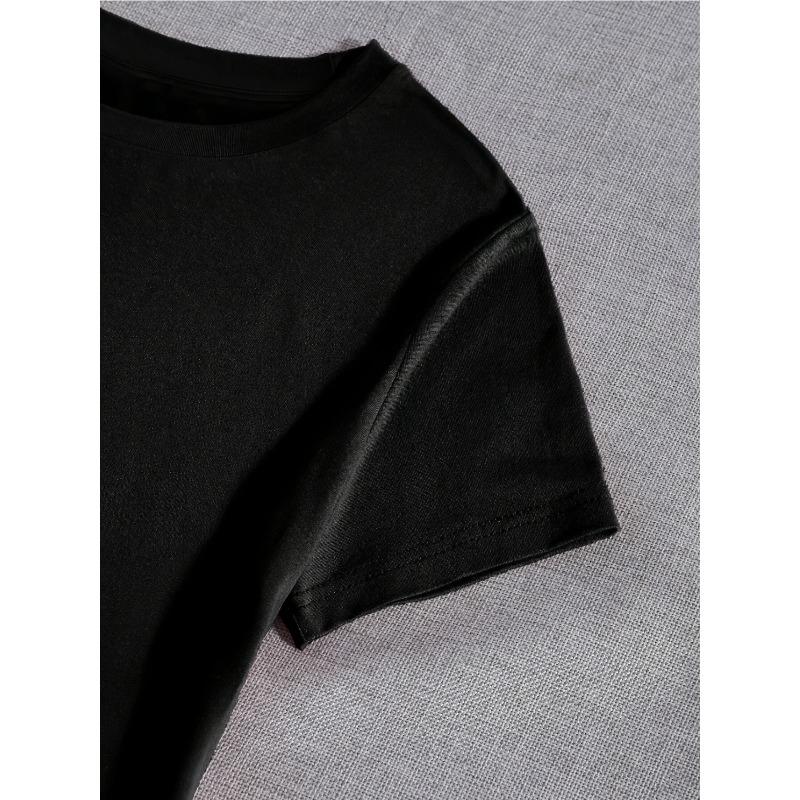 European Size Printed Pajama T-shirt, Cute Cartoon Dog Print T-shirt, Round Neck Short Sleeve Women's Top