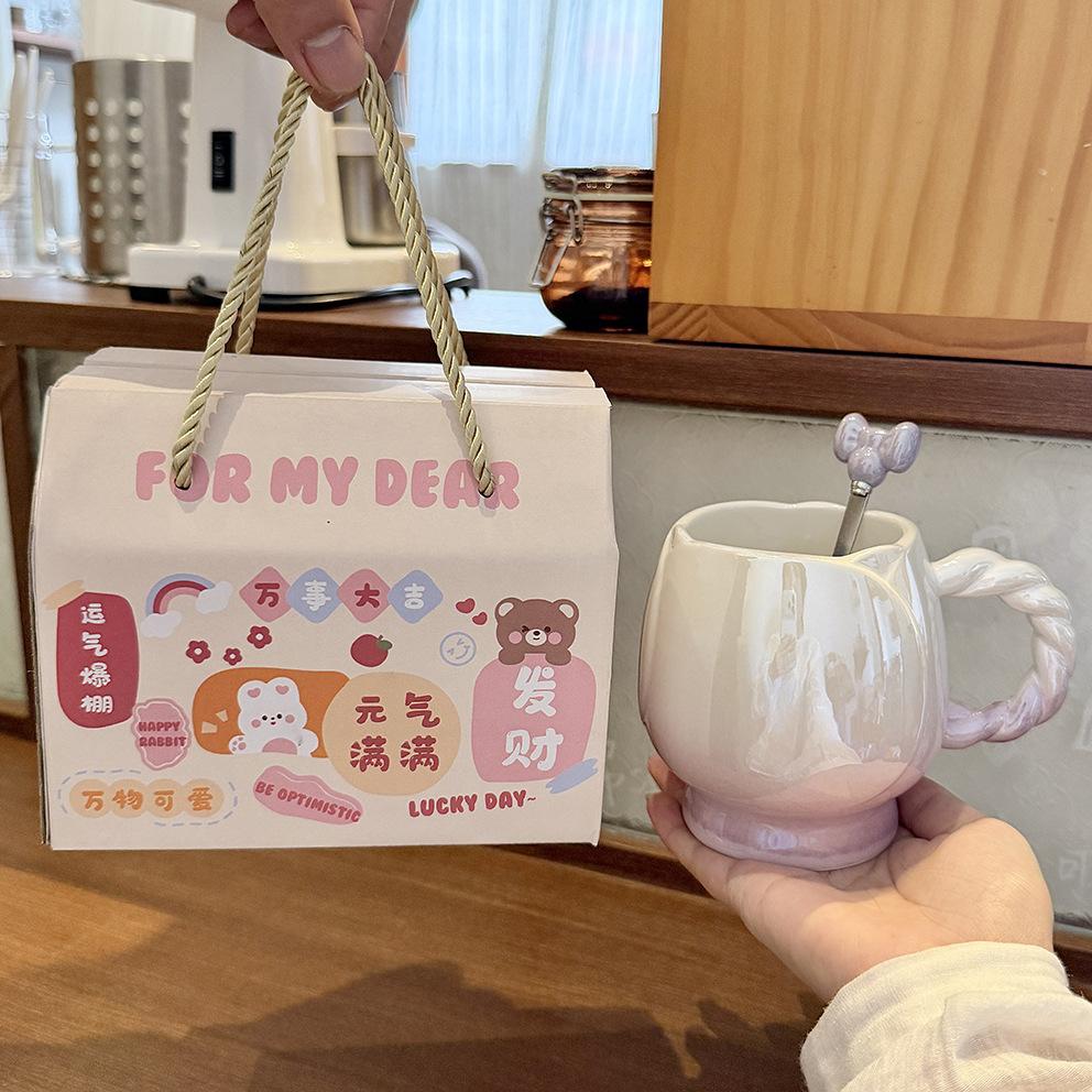 Flower Mug Ins High-value Girl's Heart Ceramic Cup Exquisite Water Cup Couple Home Coffee Breakfast Cup